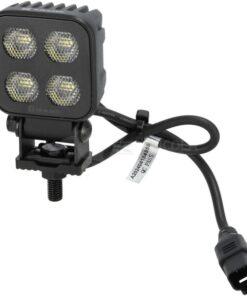 Faro de trabajo LED, 40 W, 2650 lm, cuadrado, 12/24 V, blanco, 70,1 x 126,6 x 49,7 mm, enchufe Deutsch, luz de proyección, 8 LEDS