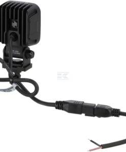 Faro de trabajo LED, 40 W, 2650 lm, cuadrado, 12/24 V, blanco, 70,1 x 126,6 x 49,7 mm, enchufe Deutsch, luz de proyección, 8 LEDS