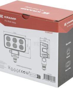 Faro de trabajo LED, 60 W, 4630 lm, rectangular, 12/24 V, blanco, 115 x 65 x 47 mm enchufe Deutsch, luz de proyección, 12 LEDs