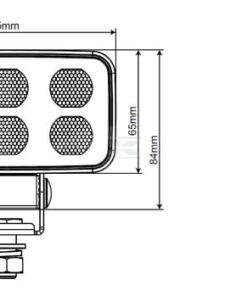 Faro de trabajo LED, 60 W, 4630 lm, rectangular, 12/24 V, blanco, 115 x 65 x 47 mm enchufe Deutsch, luz de proyección, 12 LEDs