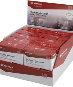 Foco de trabajo LED, 24W, 2000lm, cuadrado, blanco, 107x52x136mm, luz proyección, Kramp (caja de 10 uds.)