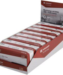 Foco de trabajo LED, 18W, 1620lm, rectangular, blanco, 160x60x70mm, haz luz concentrado, Kramp (caja de 8 uds.)