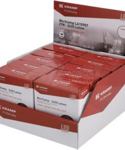 Foco de trabajo LED, 27W, 3420lm, redondo, blanco, 100x48.5x120mm,Deutsch 2-pin, luz proyección, Kramp (caja de 10 uds.)
