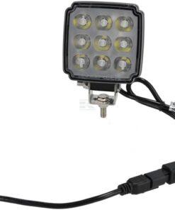 Faro de trabajo LED, 27W, 3420lm, cuadrado, blanco, 96,5x48,5x124,5mm,Deutsch 2-pin, flood, Kramp