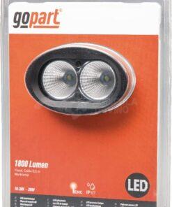 Luz de trabajo LED, 20 W, 1800 lm, oval, 10-30 V, 96 x 72 x 79 mm, proyector, 2 LED, gopart