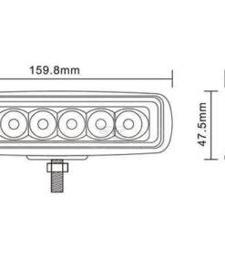 Foco de trabajo LED, 18W, 1620lm, rectangular, blanco, 160x60x70 mm, haz concentrado, Kramp