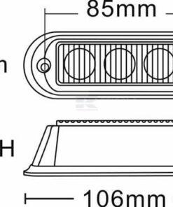 Luces de advertencia naranja 3 LED