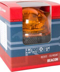 Faro rotativo LED, ámbar, 12-24 V 9W, fijación atornillable, Kramp