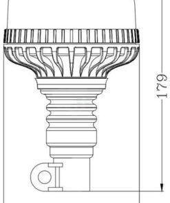 Beacon LED, low profile, 17W, 12-24V, green, flexible pole mount, diameter  115mm x179mm