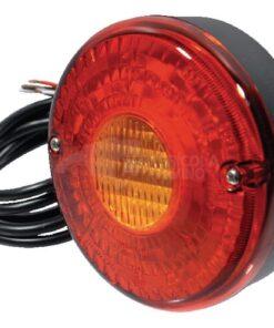 Luz trasera LED, redonda, 12/24 V., rojo/ámbar, atornillable Ø 140 mm