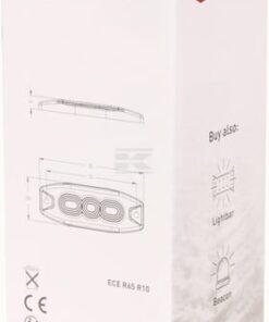 Luz de advertencia intermitente LED, rectangular, 10/30 V, rojo, 82 x 30 x 9 mm, 3 LED's, Kramp