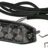 Luz intermitente de advertencia LED, rectangular, 10/30 V, naranja, 130 x 30 x 7 mm, 6 LED, Kramp