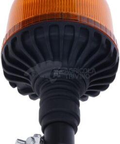 Faro rotativo destellante LED, 20W, 12-24V, ámbar, montaje poste flexible, Ø126 mm x 201 mm