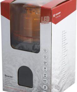 Faro rotativo destellante LED, 20W, 12-24V, ámbar, montaje poste flexible, Ø126 mm x 201 mm