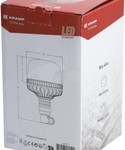 Faro rotativo destellante LED, 20W, 12-24V, ámbar, montaje poste flexible, Ø126 mm x 201 mm
