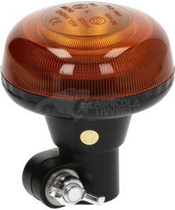 Baliza LED, perfil bajo, 15 W, 12-24 V, ámbar, poste DIN, Ø86 mm x 97 mm