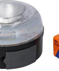 Faro de emergencia destellante/rotativo V16 - 9 V, ámbar/blanco
