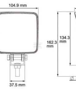 Luz de trabajo LED, 18 W, 1440 lm, cuadrada, 9 / 33 V, transparente, atornillable, 105 x 54 mm