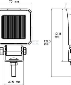 Luz de trabajo LED, 8 W, 720 lm, cuadrada, 10 / 12 / 24 / 30 V, 70 x 70 mm, proyector, Kramp