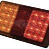 Luz trasera LED, rectangular, 12/24 V., rojo/marrón/amarillo, atornillable, 158 x 27 x 80 mm, 24 LED