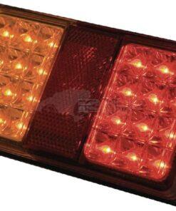 Luz trasera LED, rectangular, 12/24 V., rojo/marrón/amarillo, atornillable, 158 x 27 x 80 mm, 24 LED