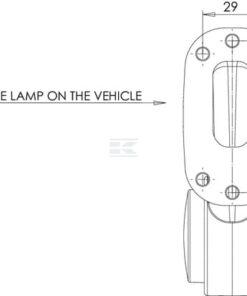 Luz de galibó Izda. LED, 12-24 V, 108 x 134 x 49 mm, Kramp