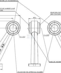 Luz de galibó Izda. LED, 12-24 V, 190 x 164 x 48,6 mm, Kramp