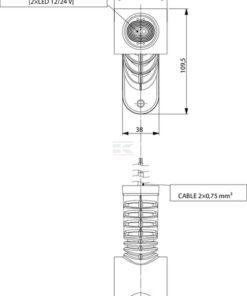 Luz de galibó Izda. LED, 0,7 / 1,4 W, 12-24 V, blanca/naranja/roja 110 x 55 x 125 mm, 3 LED, Kramp