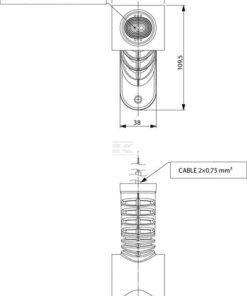 Luz de galibó Dcha. LED, 0,7 / 1,4 W, 12-24 V, blanca/naranja/roja, 110 x 55 x 125 mm, 3 LED, Kramp