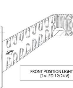 Luz de galibó Izda. LED, 0,7 / 1,4 W, 12-24 V, blanca/naranja/roja 125 x 55 x 175 mm, 3 LED, Kramp 6 Luz de galibó Izda. LED, 0,7 / 1,4 W, 12-24 V, blanca/naranja/roja 125 x 55 x 175 mm, 3 LED, Kramp