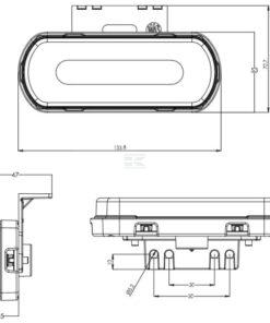 Luz galibó LED, ámbar, rectangular, 12-24 V, 133,8 x 53 x 25 mm, "SAFETY LINE", Kramp 19 Luz galibó LED, ámbar, rectangular, 12-24 V, 133,8 x 53 x 25 mm,