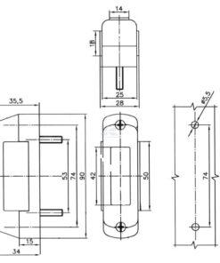 Luz de posición delantera/trasera/lateral LED, rectangular, 12-24V, 90x28x35.5 mm