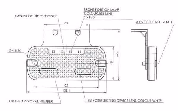 Luz de galibó LED, rectangular, 12-24 V, 105,4 x 45 x 11,8 mm, Jaeger, Kramp 6 Luz de galibó LED, rectangular, 12-24 V, 105,4 x 45 x 11,8 mm, Jaeger, Kramp