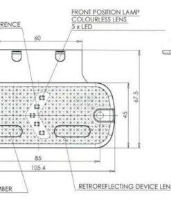 Luz de galibó LED, rectangular, 12-24 V, 105,4 x 45 x 11,8 mm, Jaeger, Kramp 11 Luz de galibó LED, rectangular, 12-24 V, 105,4 x 45 x 11,8 mm, Jaeger, Kramp
