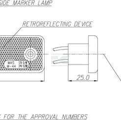 Luz de galibó LED, rectangular, 12-24 V, 98 x 31,5 x 25 mm, Kramp