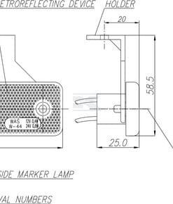 Luz de galibó LED, rectangular, 12-24 V, 98 x 31,5 x 25 mm, Kramp