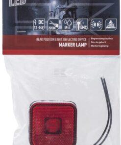 Luz de galibó LED, cuadrada, 12-24 V, 65 x 65 x 28 mm, Kramp