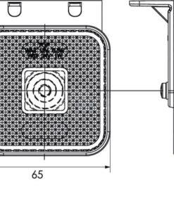 Luz de galibó LED, cuadrada, 12-24 V, 65 x 65 x 28 mm, Kramp