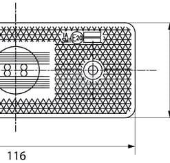 Luz de galibó LED, rectangular, 12-24 V, 106 x 46 x 23 mm, Kramp