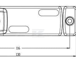 Luz de galibó LED, rectangular, 12-24 V, 130 x 32 x 20 mm, Kramp