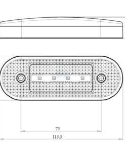Luz marcadora LED, rectangular, 12 - 24 V, 115,3 x 41,3 x 20 mm, Kramp