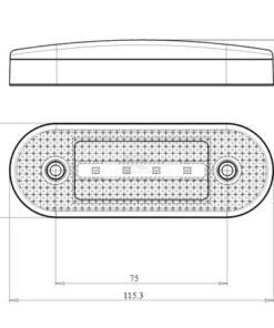Luz marcadora LED, con indicador de dirección, rectangular, 12 - 24 V, 115,3 x 41,3 x 20 mm, Kramp 14 Luz marcadora LED, con indicador de dirección, rectangular, 12 - 24 V, 115,3 x 41,3 x 20 mm, Kramp