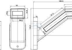 Luz intermitente LED dcho., 12-24 V, 184,9 x 58 x 145,5 mm, Kramp
