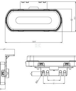 Piloto de señalización LED, blanco, rectangular, 12-24V, 133,8x53x25mm, "SAFETY LINE", Kramp logo 7 Piloto de señalización LED, blanco, rectangular, 12-24V, 133,8x53x25mm,
