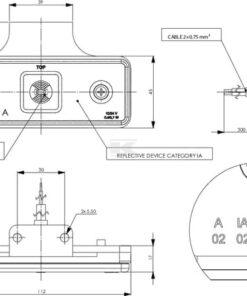 Luz de galibó LED, 0,4 / 0,7 W, rectangular, 12 / 24 V, blanca, 112 x 45 x 17 mm, 1 LED, gopart