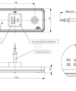 Luz de galibó LED, 0,4 / 0,7 W, rectangular, 12 / 24 V, roja, 112 x 45 x 11 mm, 3 LED, gopart 5 Luz de galibó LED, 0,4 / 0,7 W, rectangular, 12 / 24 V, roja, 112 x 45 x 11 mm, 3 LED, gopart