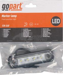 Luz de galibó LED, 0,5 / 1 W, rectangular, 12 / 24 V, blanca, 82 x 31 x 15 mm, 4 LED, gopart