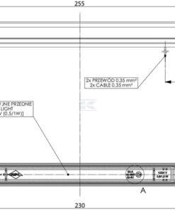 Luz de galibó LED, 0,5 / 1 W, rectangular, 12 / 24 V, roja, 255 x 24 x 27 mm, 2 LED, gopart