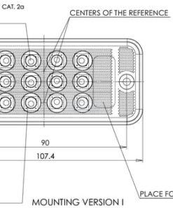 Luz trasera multifunción Izda. LED, rectangular, 12-24 V, 107,4 x 46,7 x 23 mm, 5 pines, Kramp