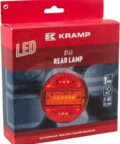 Luz trasera multifunción LED, redonda, 12-24 V, Ø 140 mm, Kramp